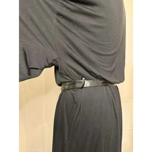 Vintage Jonquil By Diane Samandi for Neiman Marcus Black Kimono Robe sz. L - Picture 6 of 7